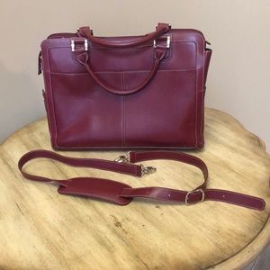 FRANKLIN COVEY Red Leather Laptop Bag